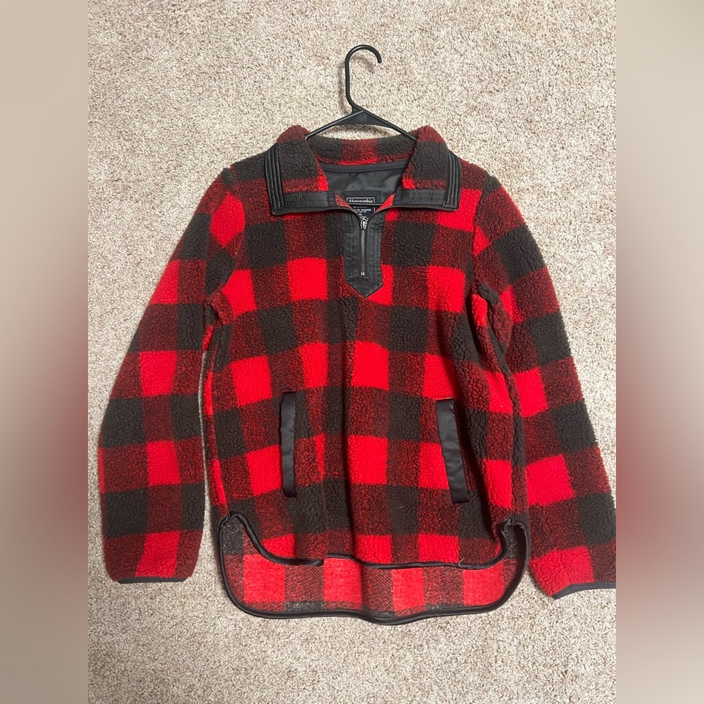 Abercrombie & Fitch Red and Black Plaid Jacket